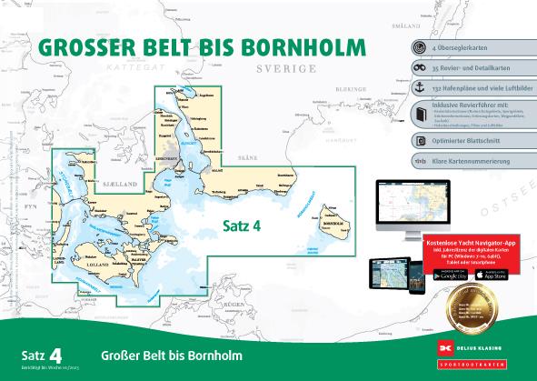 Sportbootkarten Satz 4: Großer Belt bis Bornholm, Delius Klasing