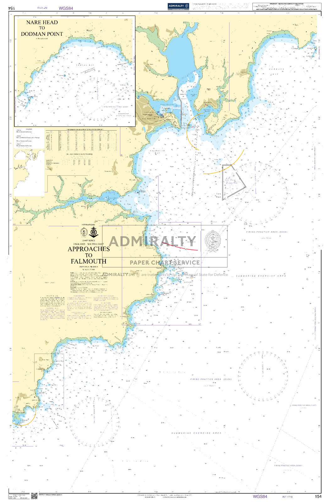 Approaches to Falmouth. UKHO154