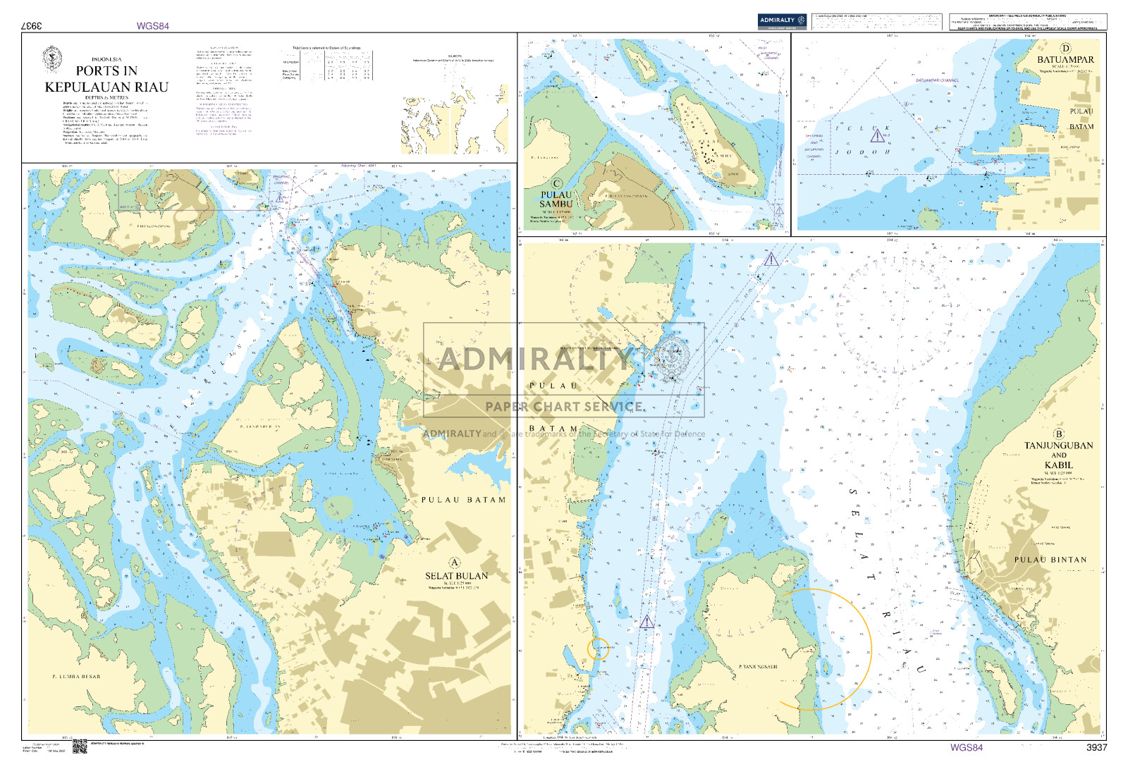 Ports in Kepulauan Riau. UKHO3937