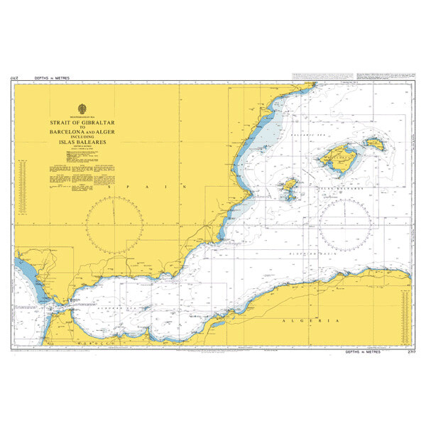 Strait of Gibraltar to Barcelona and Alger including Islas Baleares. UKHO2717