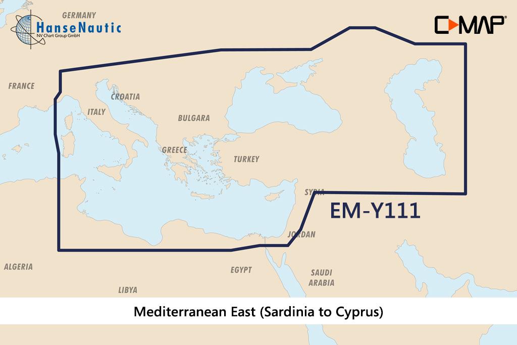 C-MAP Reveal Mittelmeer Sardinien-Zypern, (Eastern Mediterranean, Black Sea) EM-Y111