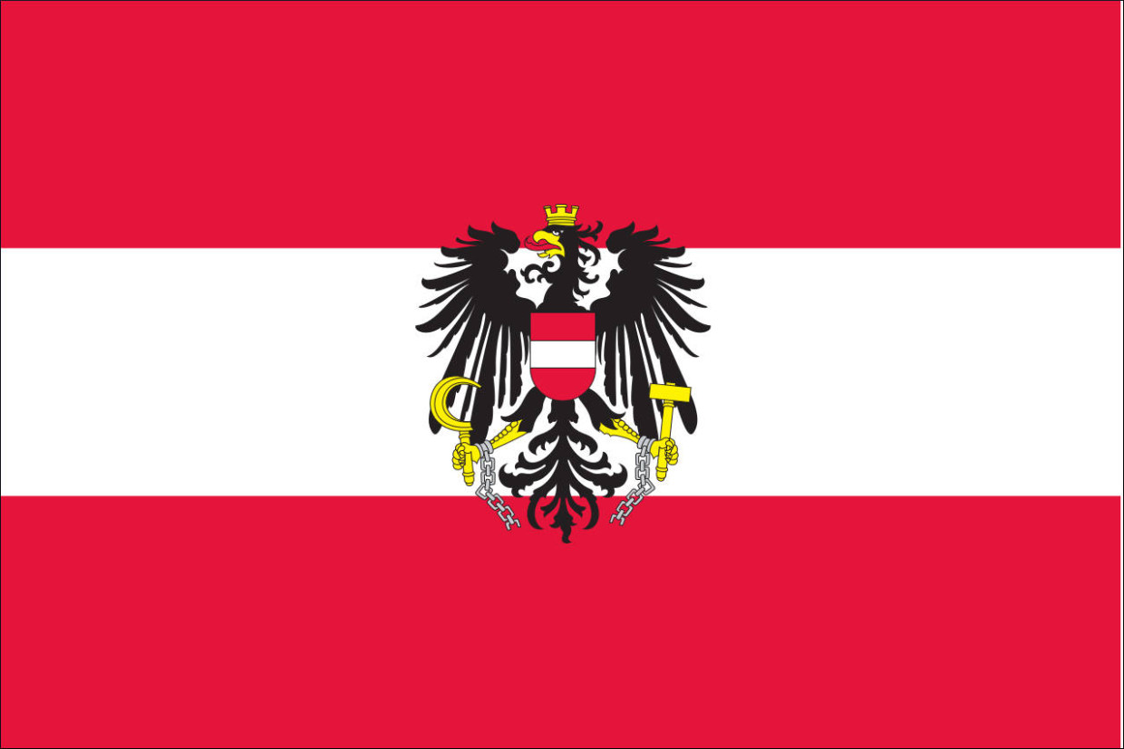 Gastlandflagge Österreich 30X45cm mit Wappen
