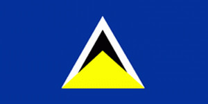 Gastlandflagge St. Lucia 30x45cm - Glanzpolyester -