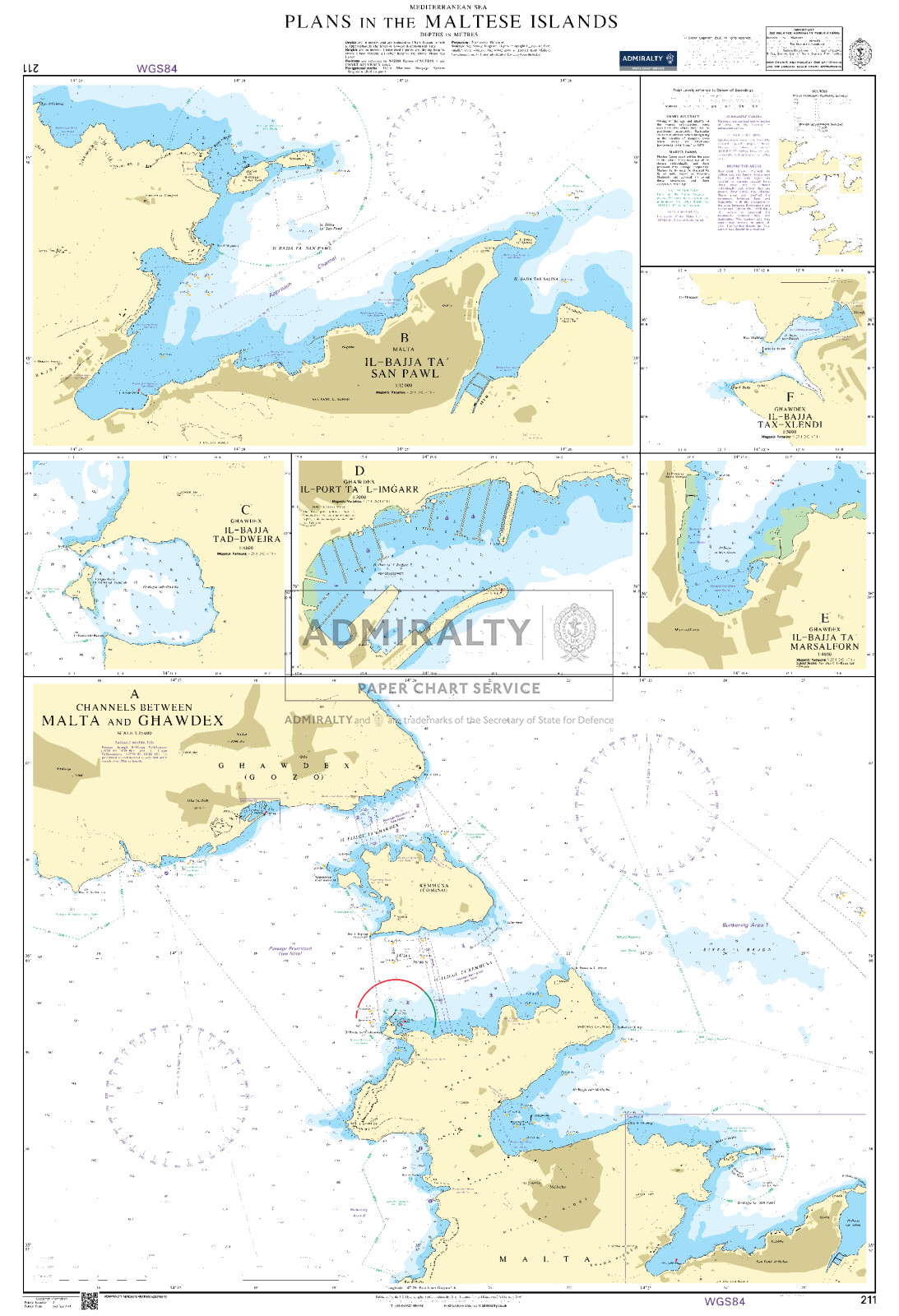 Plans in the Maltese Islands. UKHO211