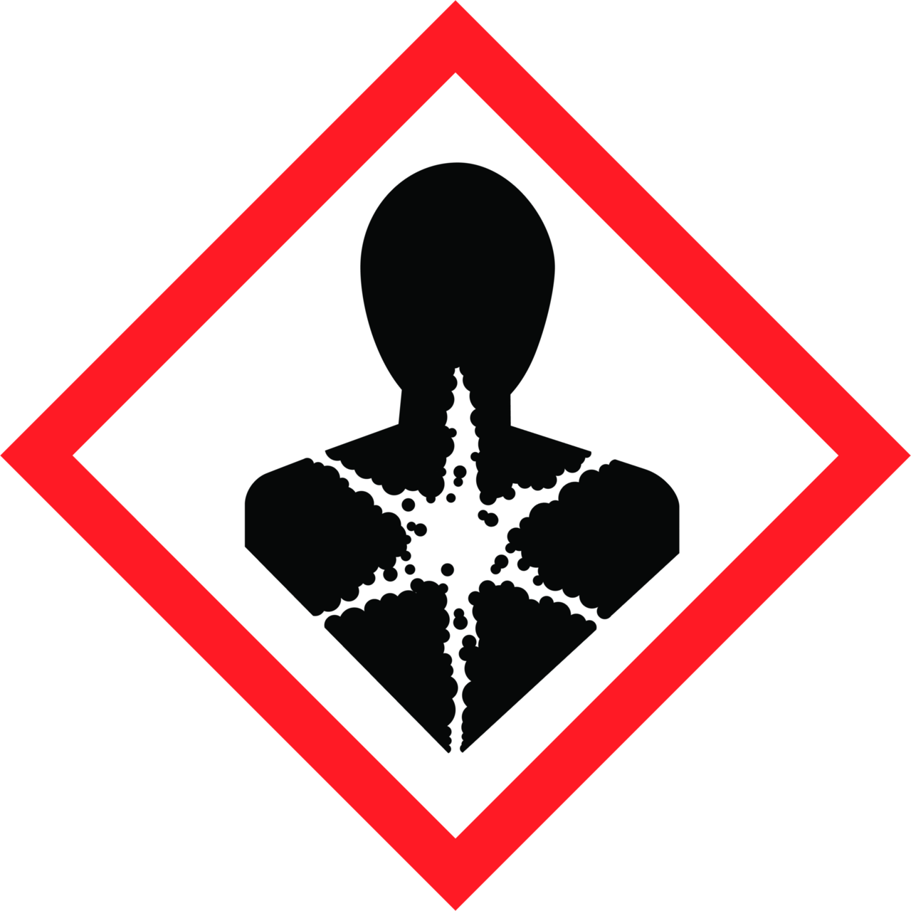 Symbol für Gefahr für Atmenwege