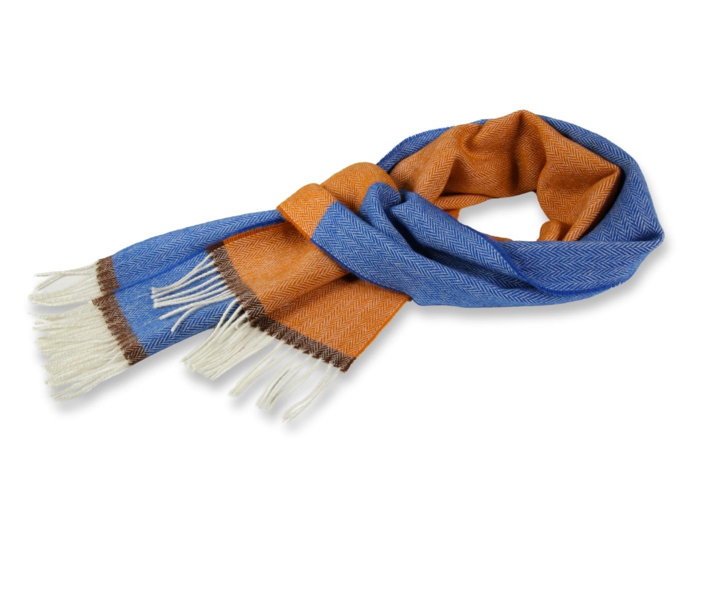 McNutt Schal aus 100% Wolle (Merino) in blau / orange