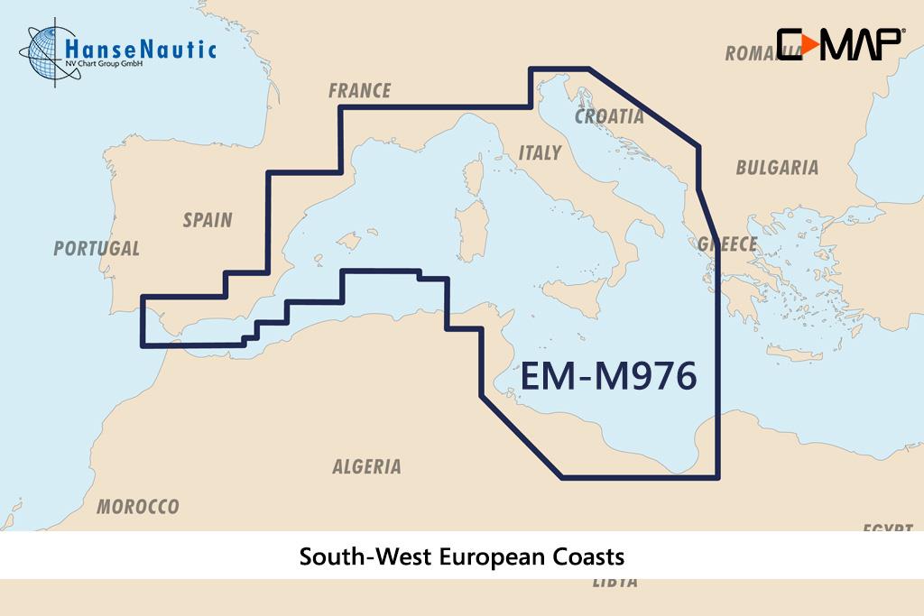 C-MAP MAX Wide EM-M976 South-West European Coasts