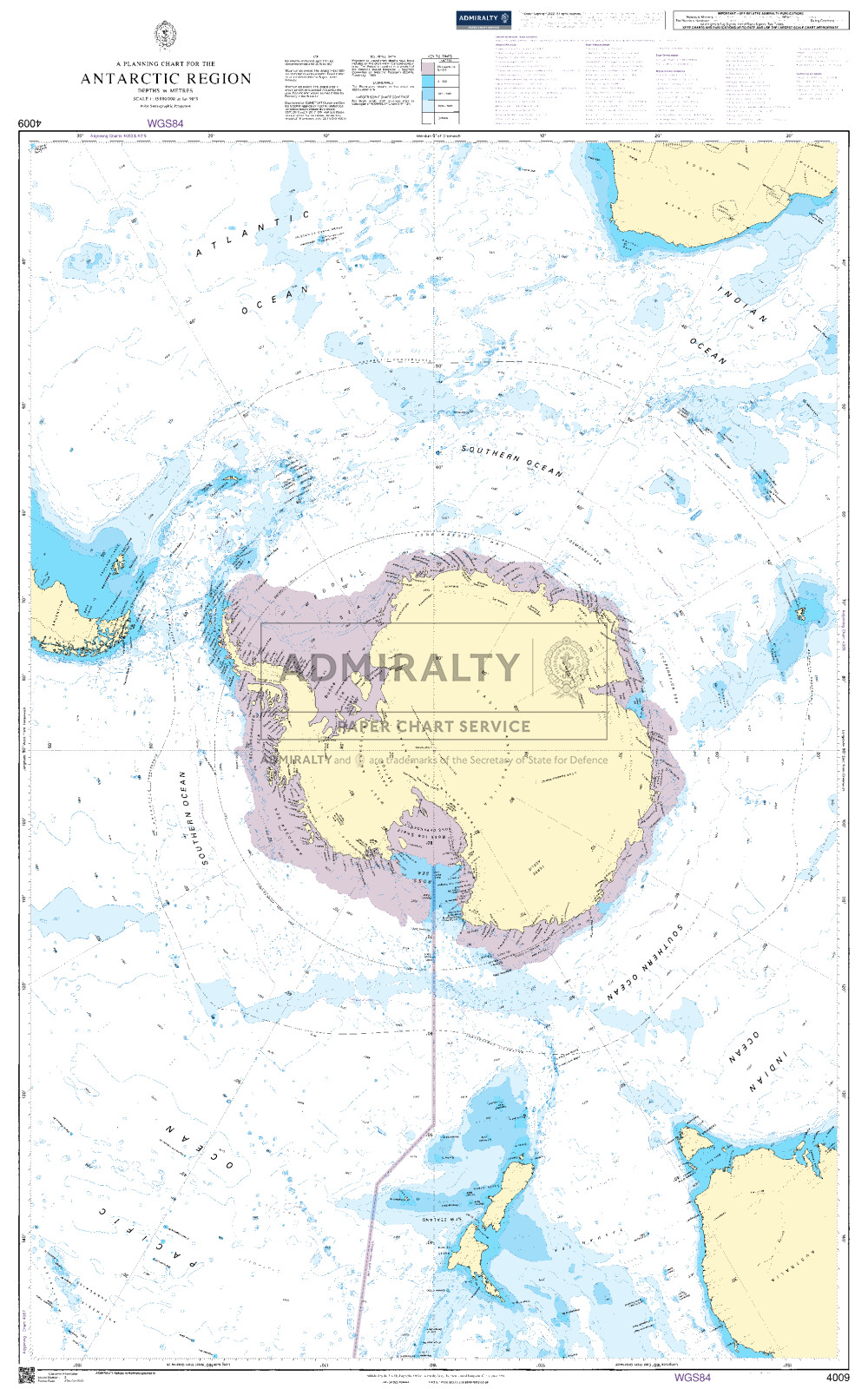 A Planning Chart for the Antarctic Region. UKHO4009
