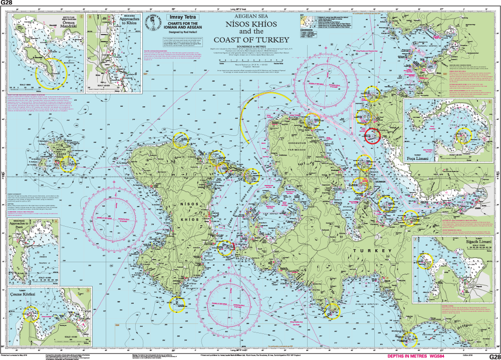 IMRAY CHART G28 Nísos Khíos & the Coast of Turkey
