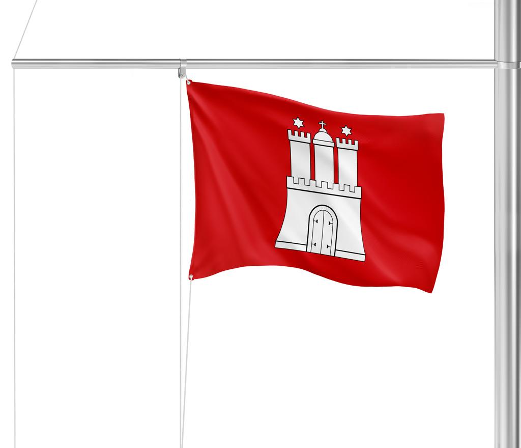 Gastlandflagge Hamburg 20X30cm