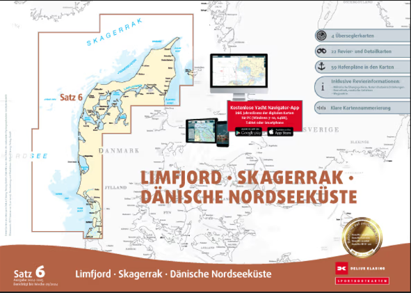 Sportbootkarten Satz 6: Limfjord - Skagerrak - Dänische Nordseeküste