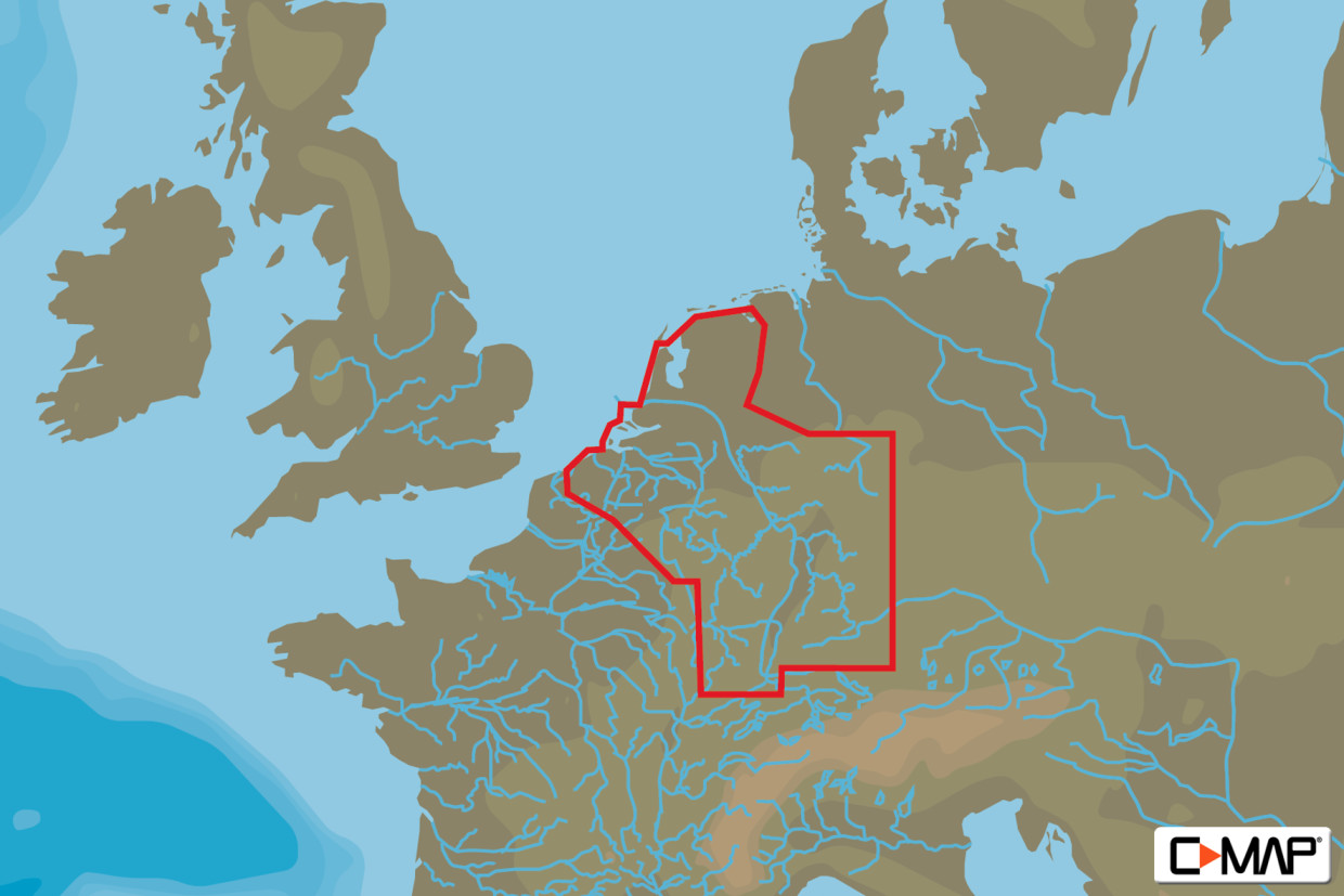 C-MAP 4D Wide EN-D076 Belgium Inland & River Rhein