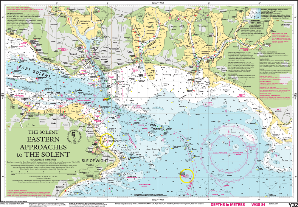IMRAY CHART Y32 Eastern Approach to the Solent