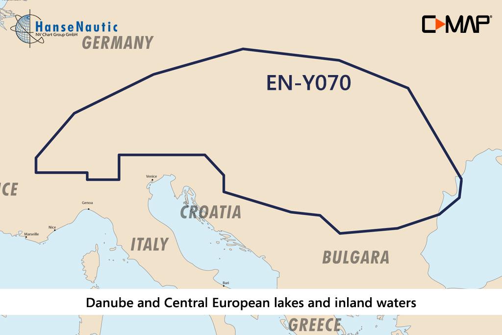 C-MAP Reveal Donau u. mitteleuropäische Gewässer EN-Y070