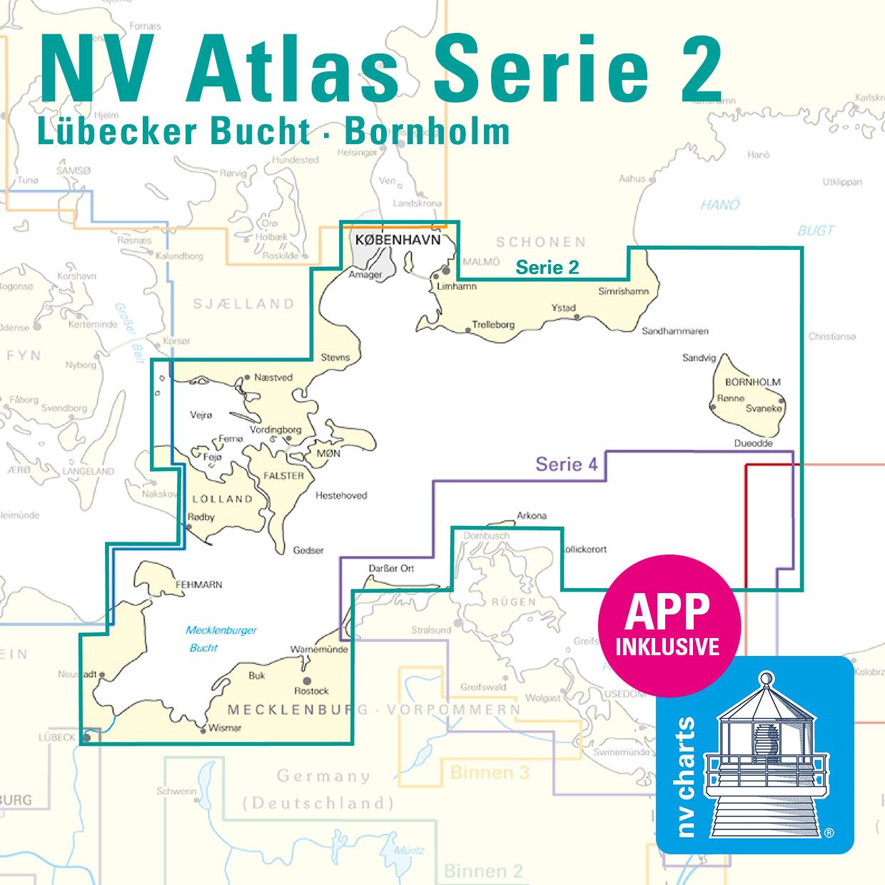 NV Charts Baltic Serie 2 Plano - Lübecker Bucht, Bornholm - Kopenhagen