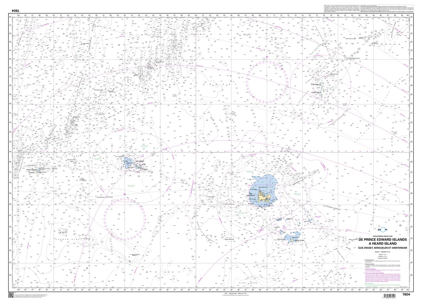 Shom 7604 - De Prince Edward Islands à  Heard Island - Îles Crozet , Kerguelen et Amsterdam