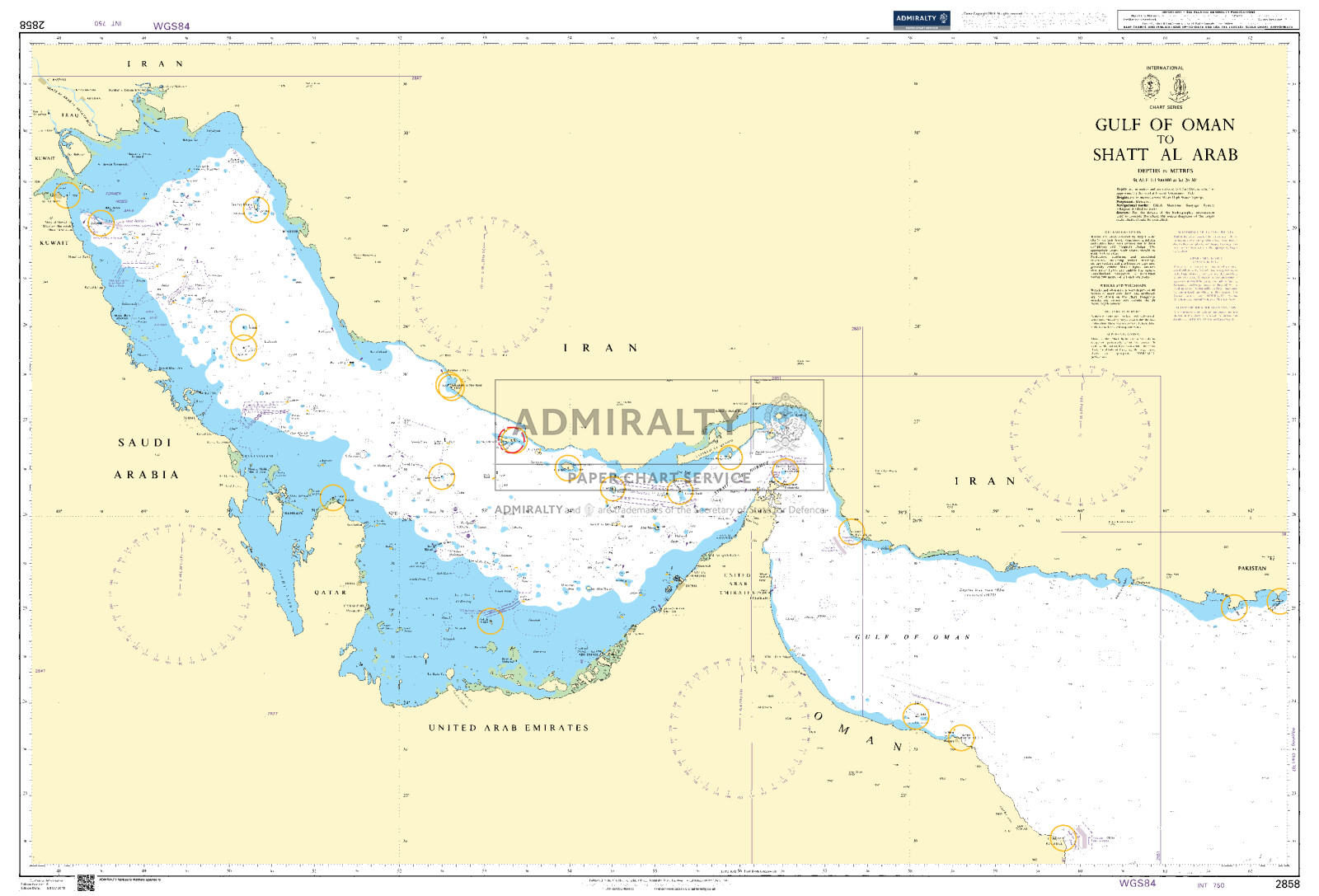 Gulf of Oman to Shatt al Arab. UKHO2858