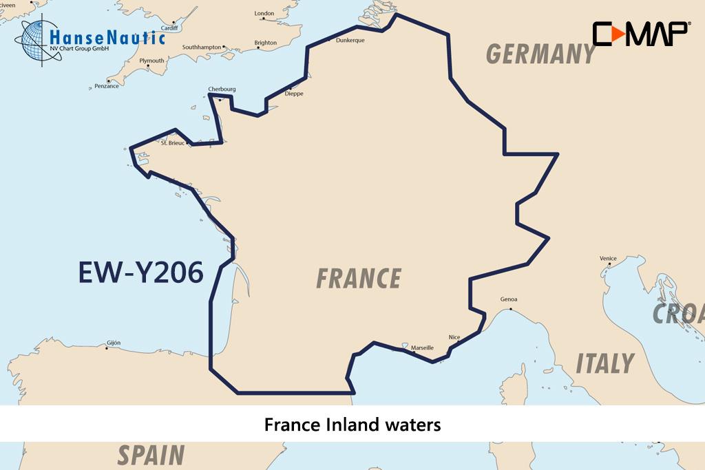 C-MAP Discover Frankreich Binnengewässer, französische Kanäle u. Flüsse EW-Y206