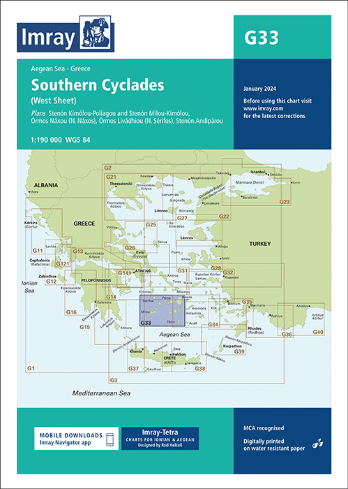 IMRAY CHART G33 Southern Cyclades (West Sheet)