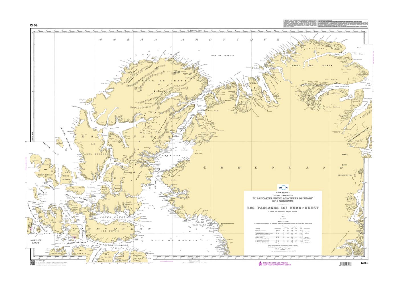 Shom 6013 - Les Passages du Nord-Ouest - Du Lancaster Sound à la terre de Peary et à Nugssuak