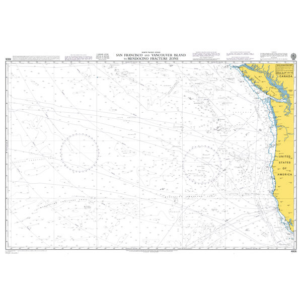 San Francisco and Vancouver Island to Mendocino Fracture Zone. UKHO4806