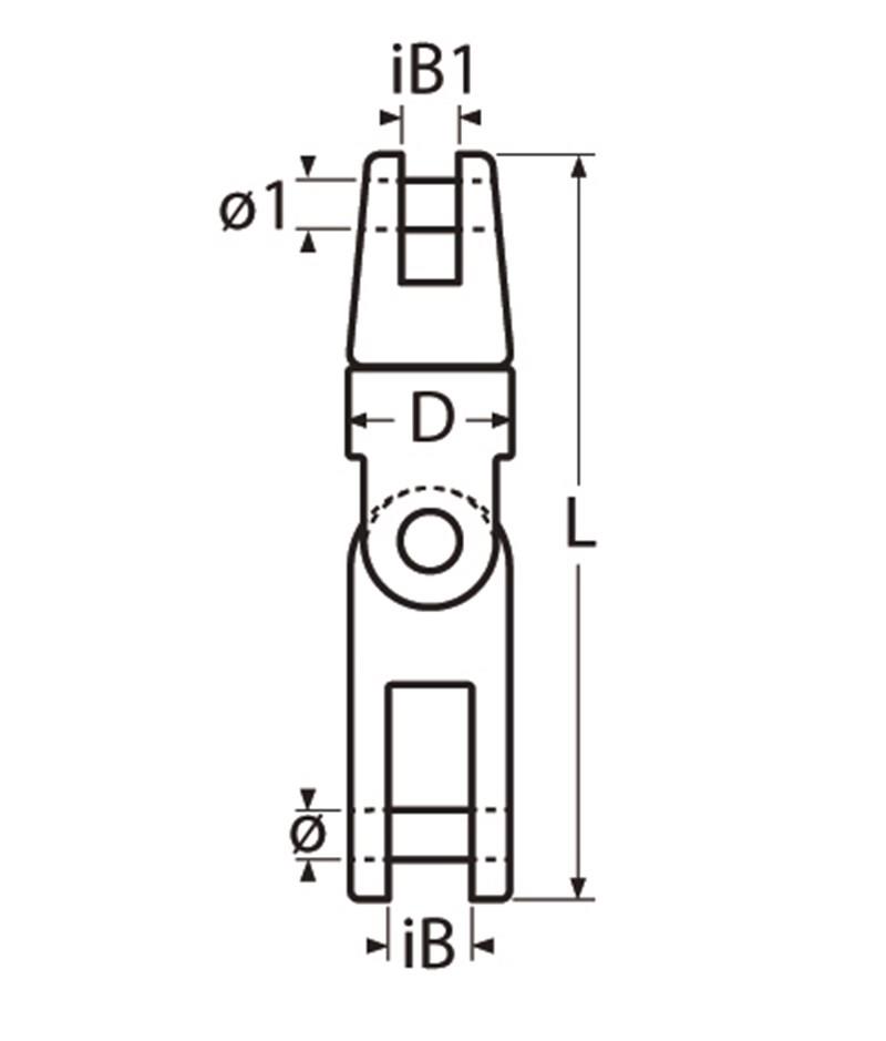 Marinetech Ankerkettenwirbel mit Gelenk Edelstahl A4 für Kette 10-13mm