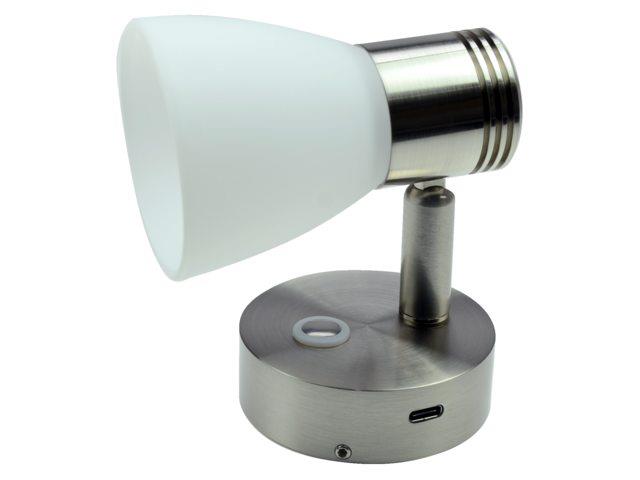 Talamex LED-Leseleuchte mit Touch-Dimm-Funktion und USB-C-Schnellladebuchse