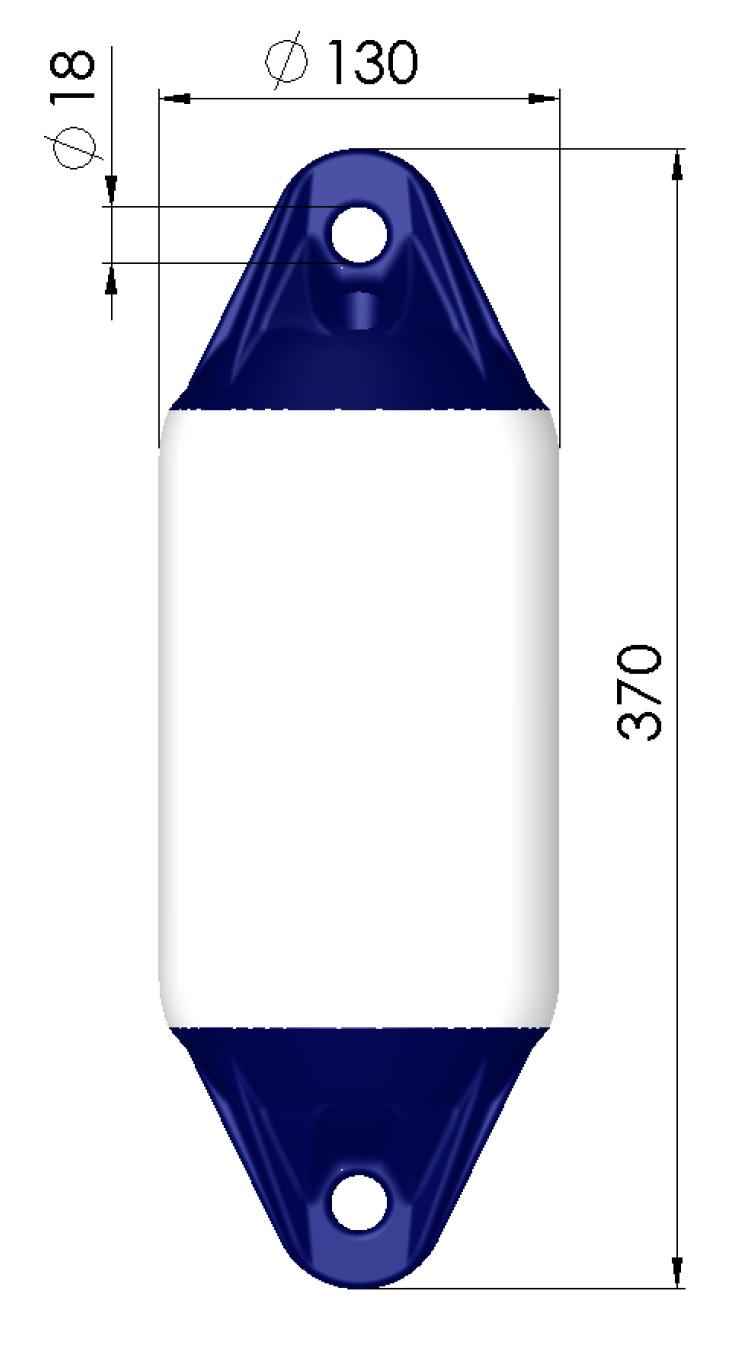 Polyform F01-S - Langfender in weiss/blau