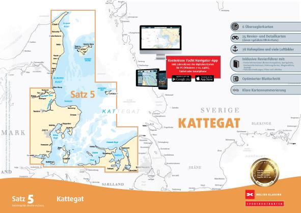 Sportbootkarten Satz 5: Kattegat, Delius Klasing