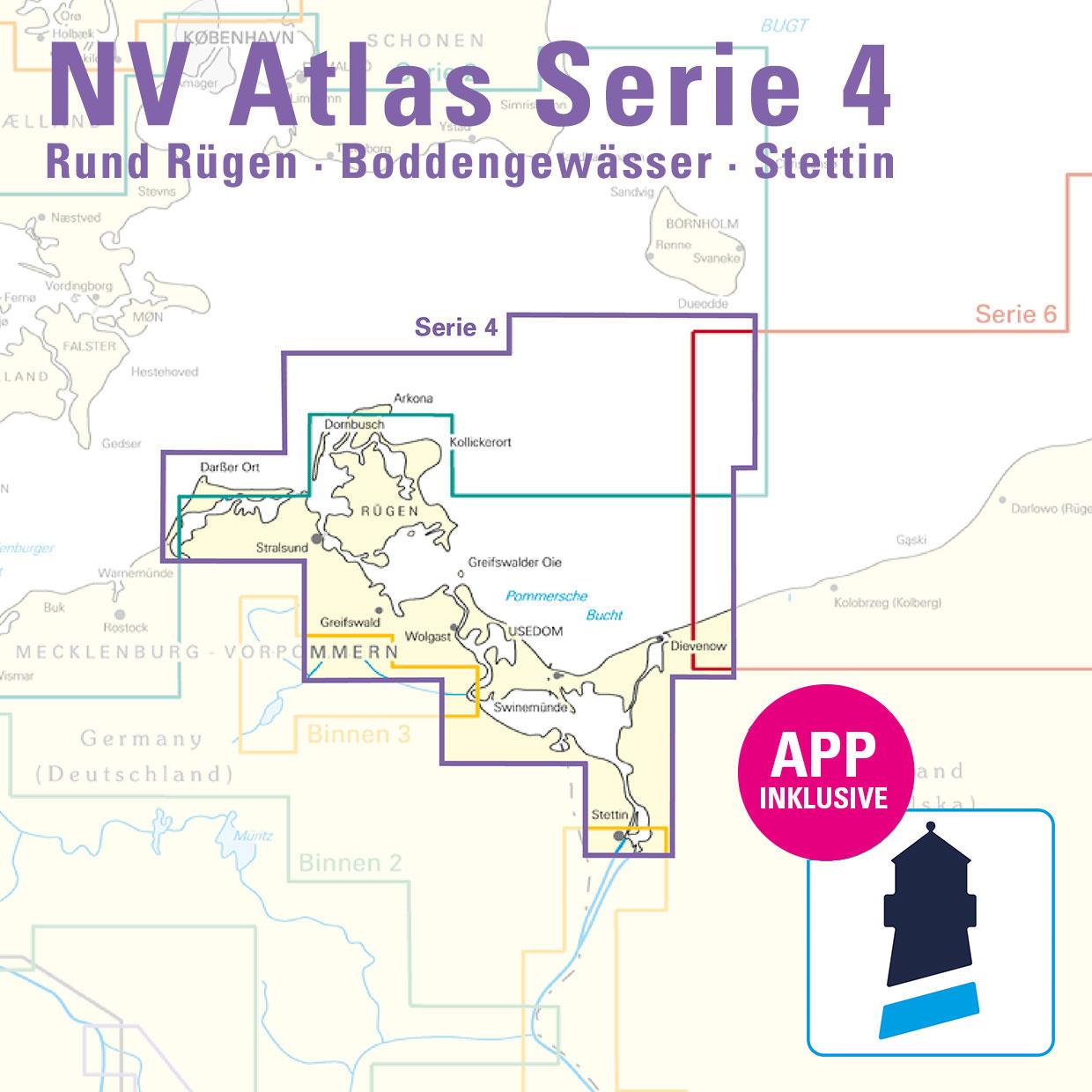 NV Charts Baltic Serie 4 Rund Rügen - Boddengewässer - Stettin
