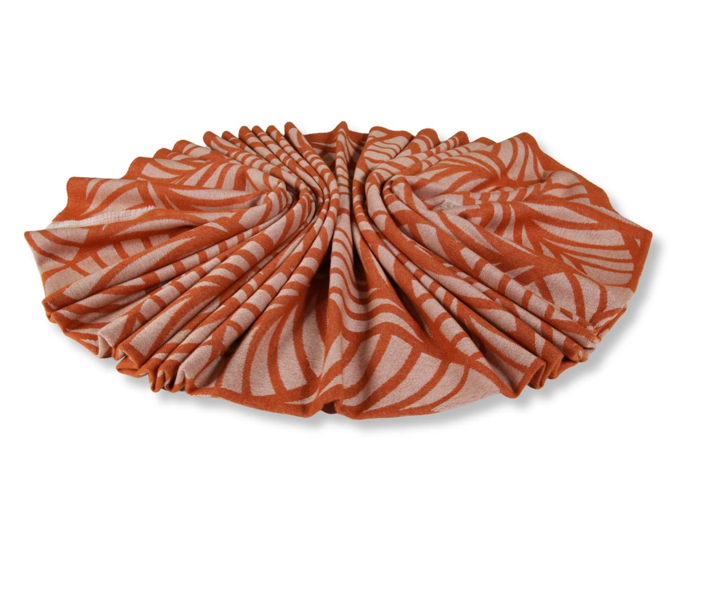 Eagle Products Wolldecke aus Schurwolle in orange, Motiv: Blätter, 135 x 220 cm