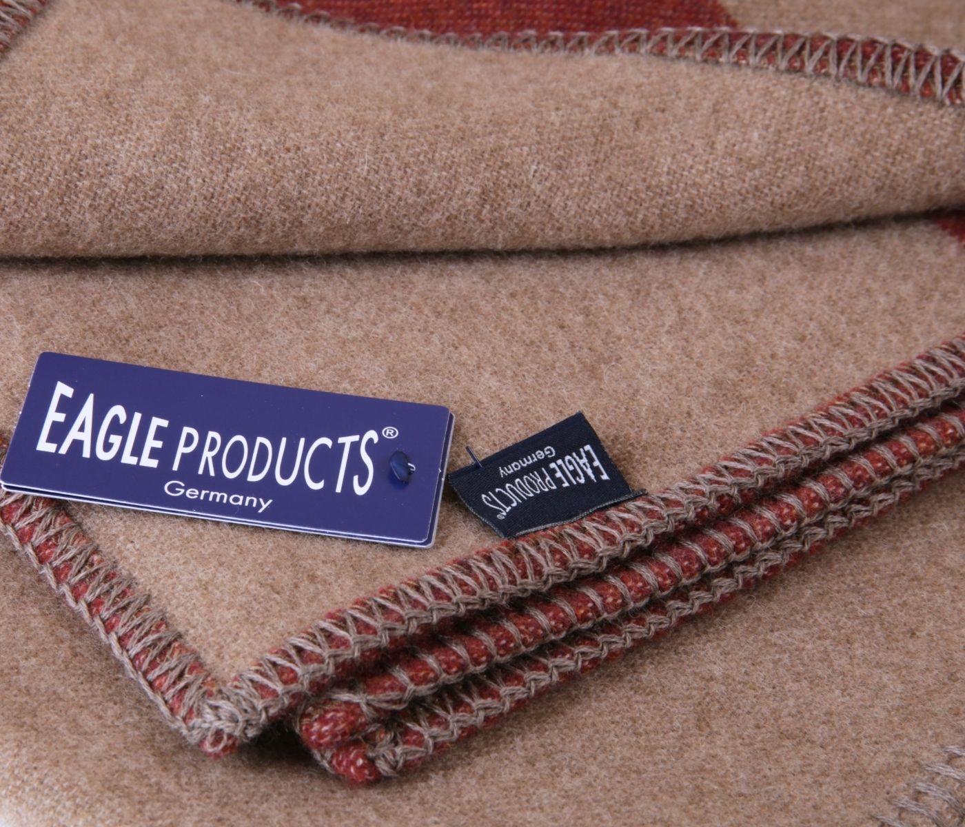 Eagle Products Plaid aus Schurwolle, rot-beige kariert 135 x 205 cm