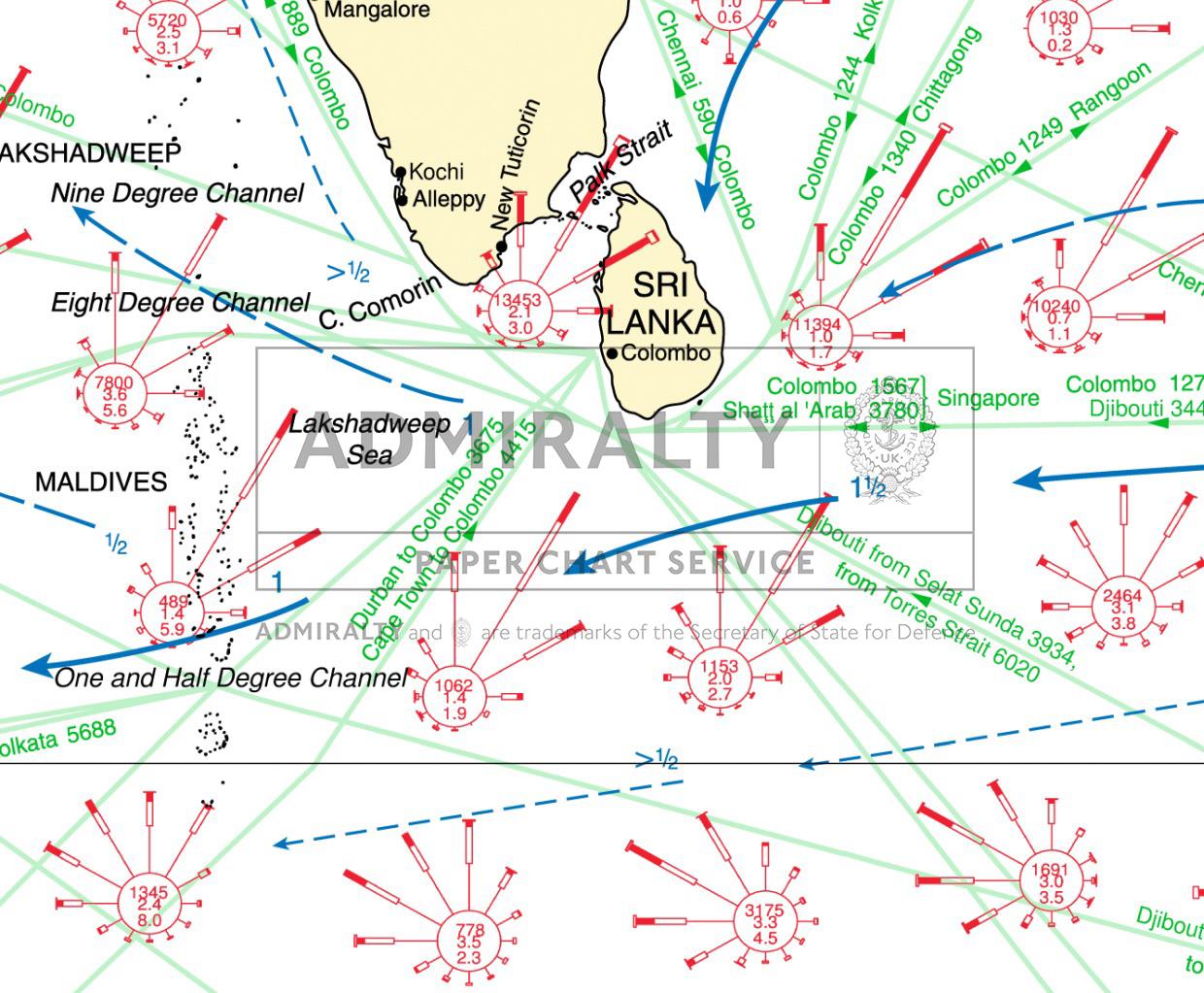 Admiralty Routeing Charts Indian Ocean 5126 (June)
