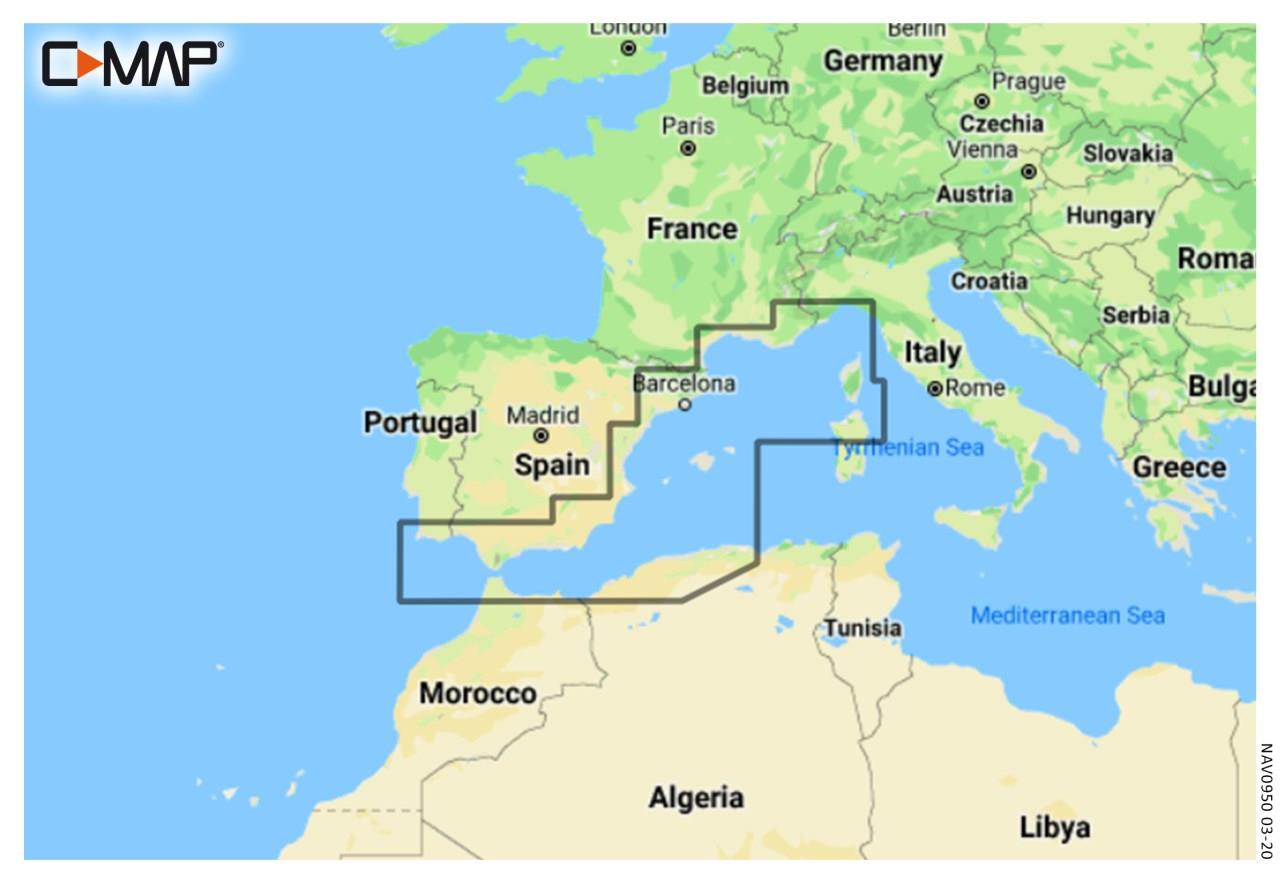 C-MAP Discover Mittelmeer West (Spanien, Balearen, Frankreich, Korsika) EM-Y200