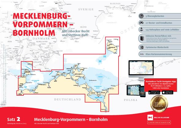 Sportbootkarten Satz 2: Mecklenburg-Vorpommern - Bornholm, Delius Klasing