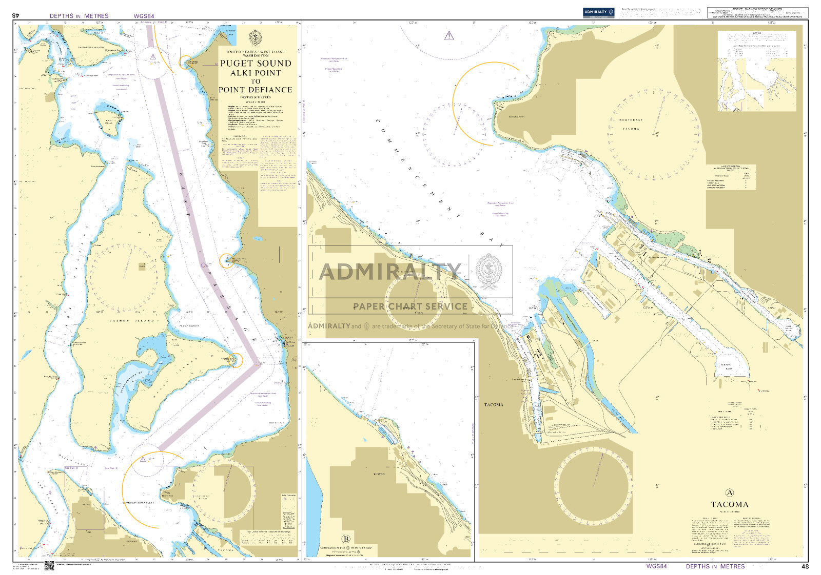 Puget Sound Alki Point to Point Defiance. UKHO48