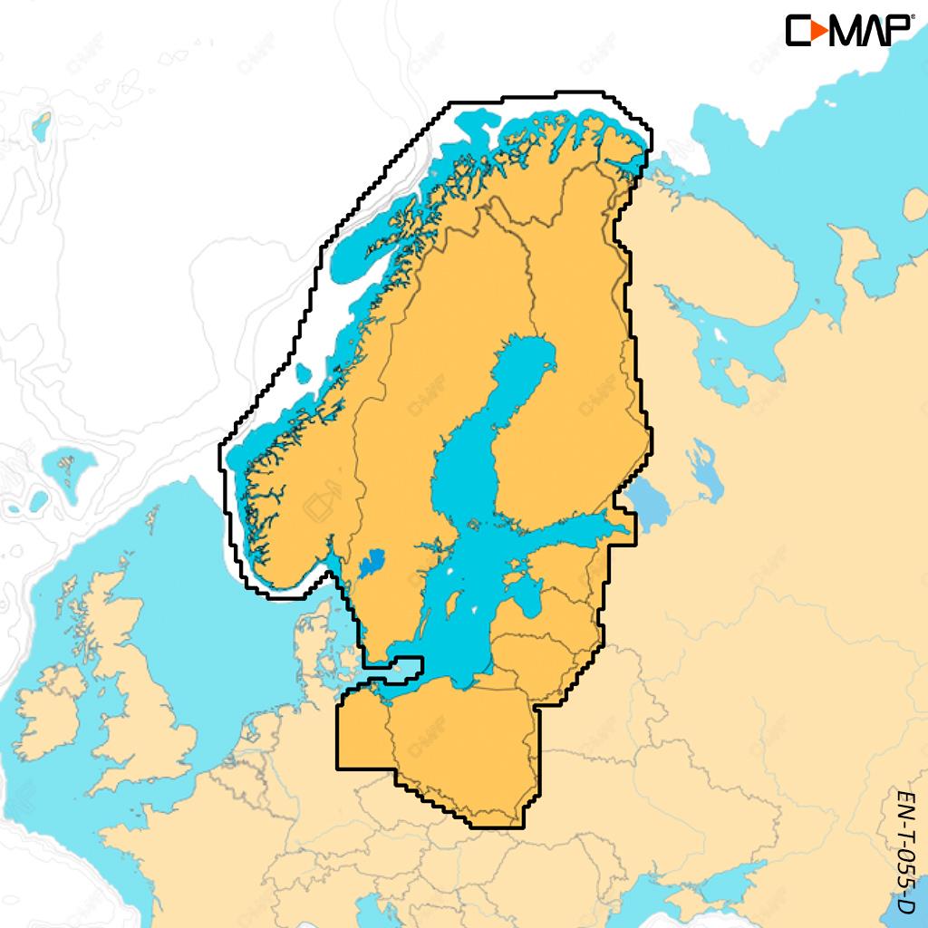 C-MAP Discover X Skandinavien (Schweden, Norwegen, Finnland - Ostsee u. Binnengewässer) EN-T-055
