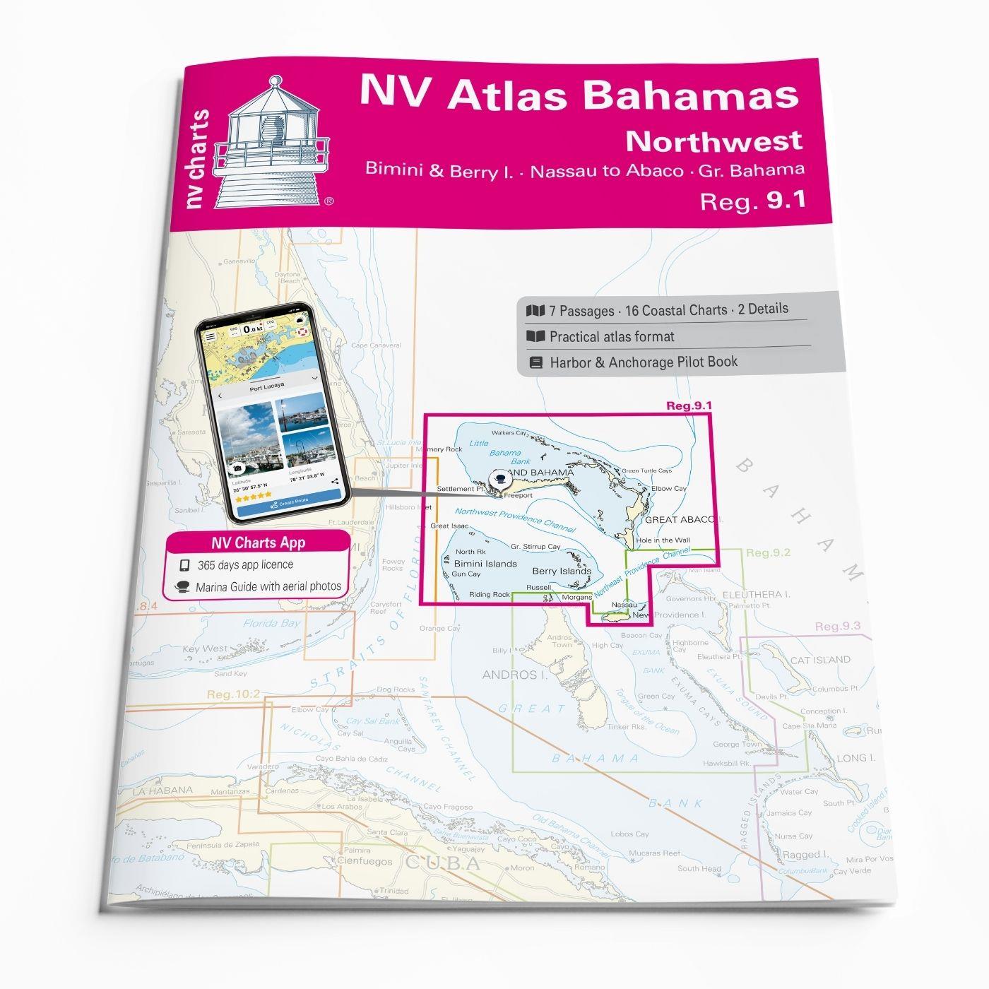 NV Charts Bahamas 9.1 - Northwest - Bimini & Berry Islands - Nassau to Abaco - Grand Bahama
