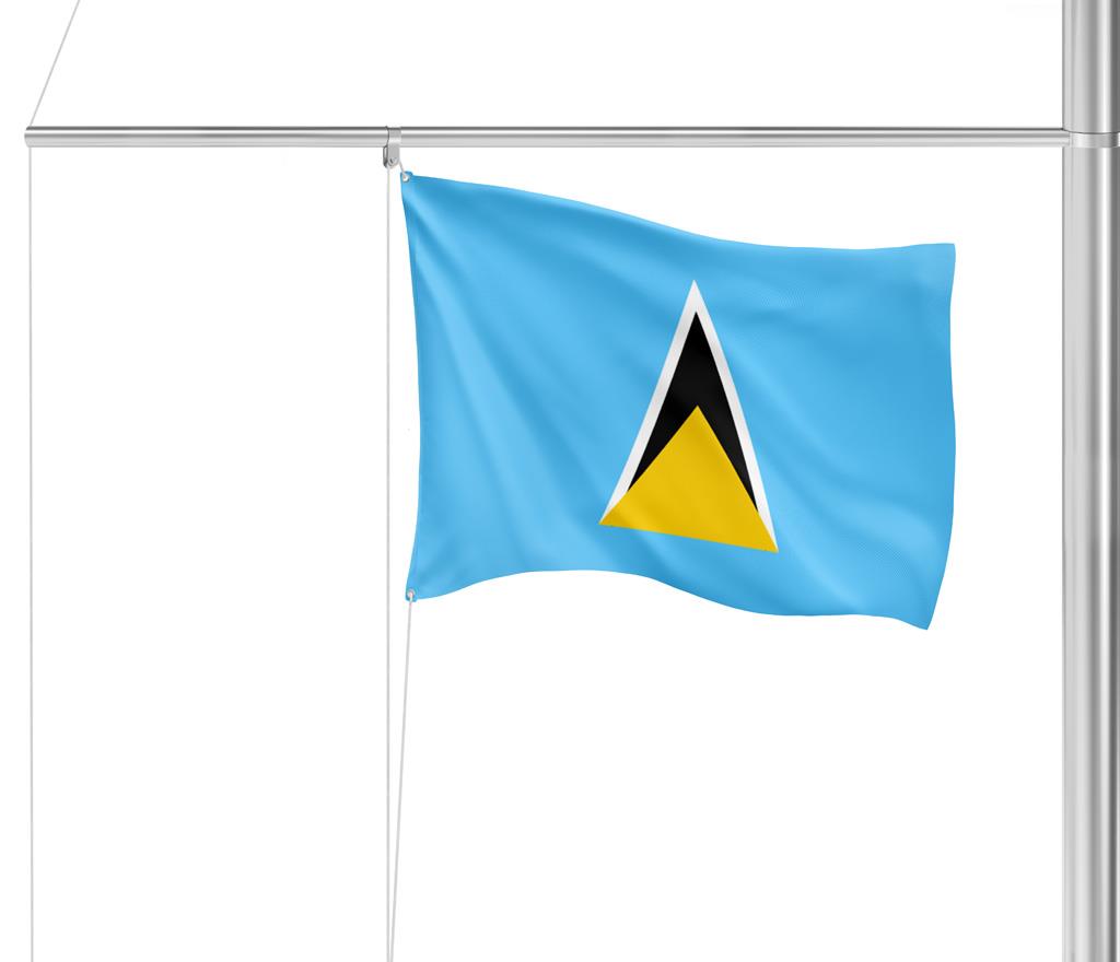 Gastlandflagge St. Lucia 20x30cm - Glanzpolyester -