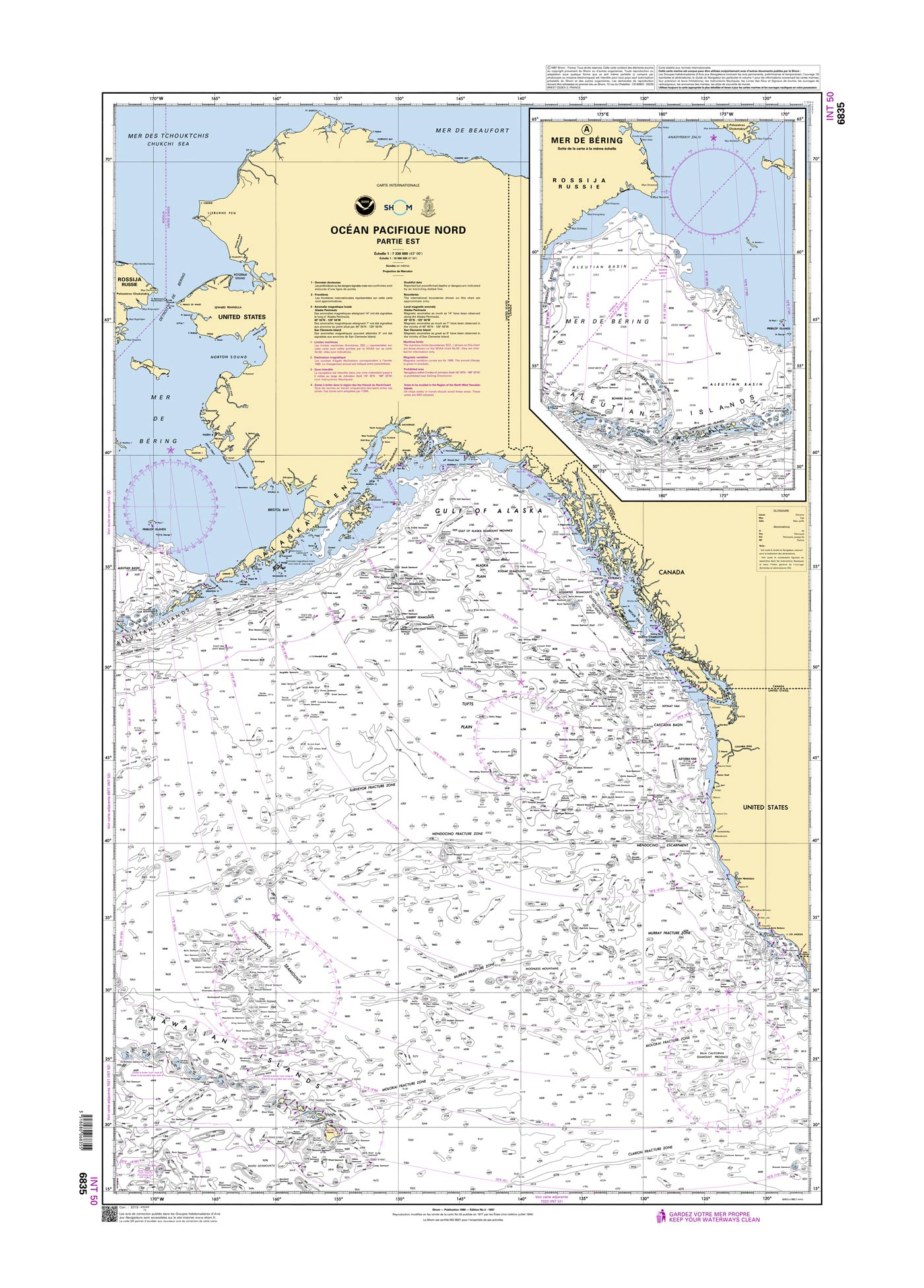 Shom 6835 - INT 50 Océan Pacifique Nord - Partie Est