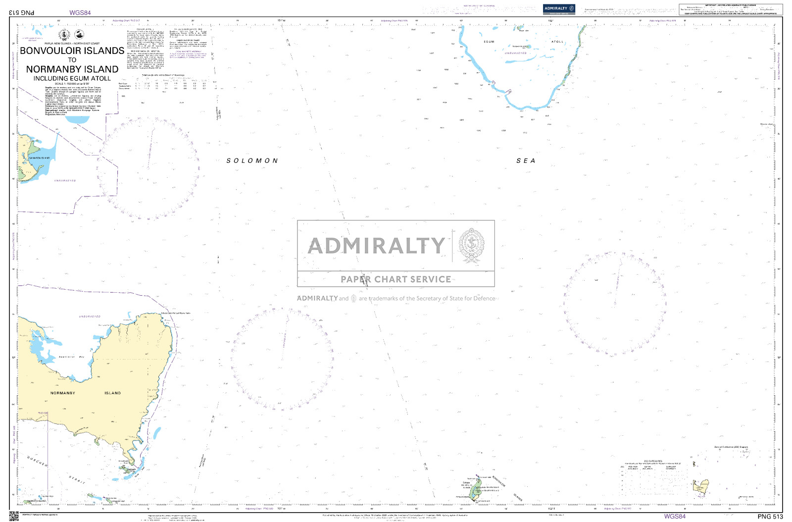 Bonvouloir Islands to Normanby Island including Egum Atoll. PNG513