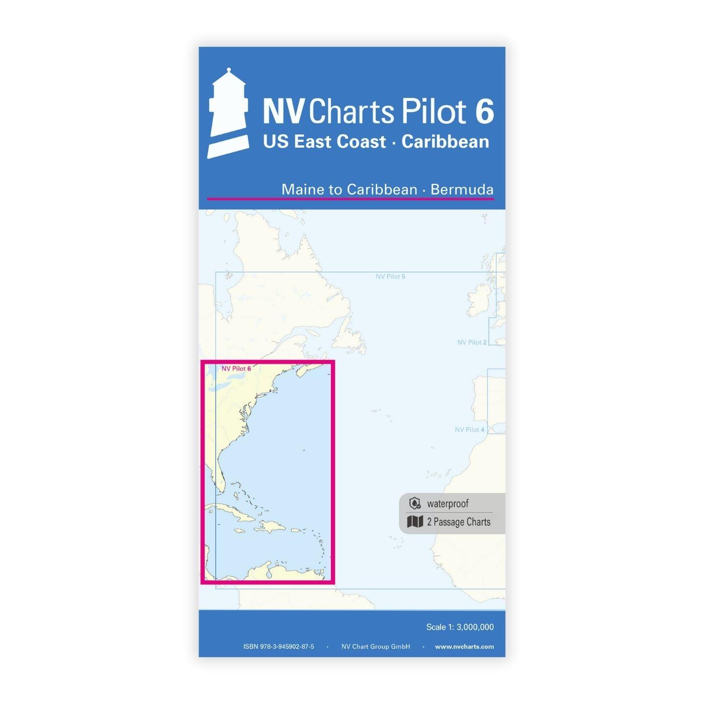 NV Charts Pilot 6 - US East Coast, Maine to Caribbean • Bermuda