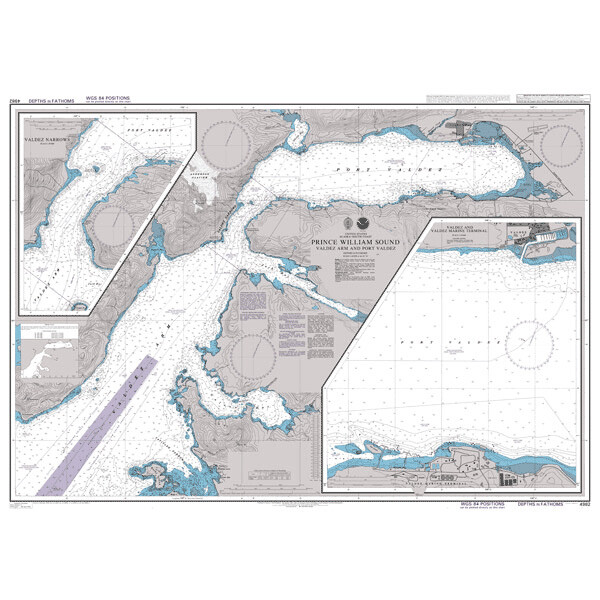 Prince William Sound Valdez Arm and Port Valdez. UKHO4982