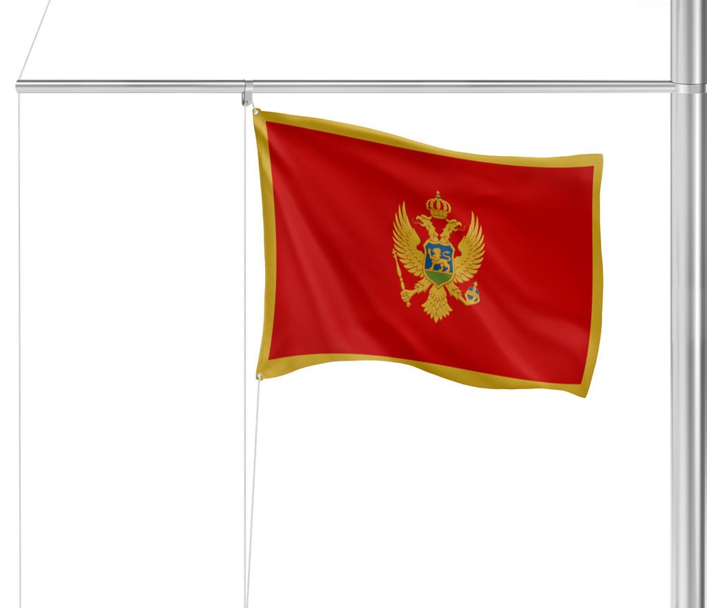 Gastlandflagge Montenegro 20x30cm - Glanzpolyester -