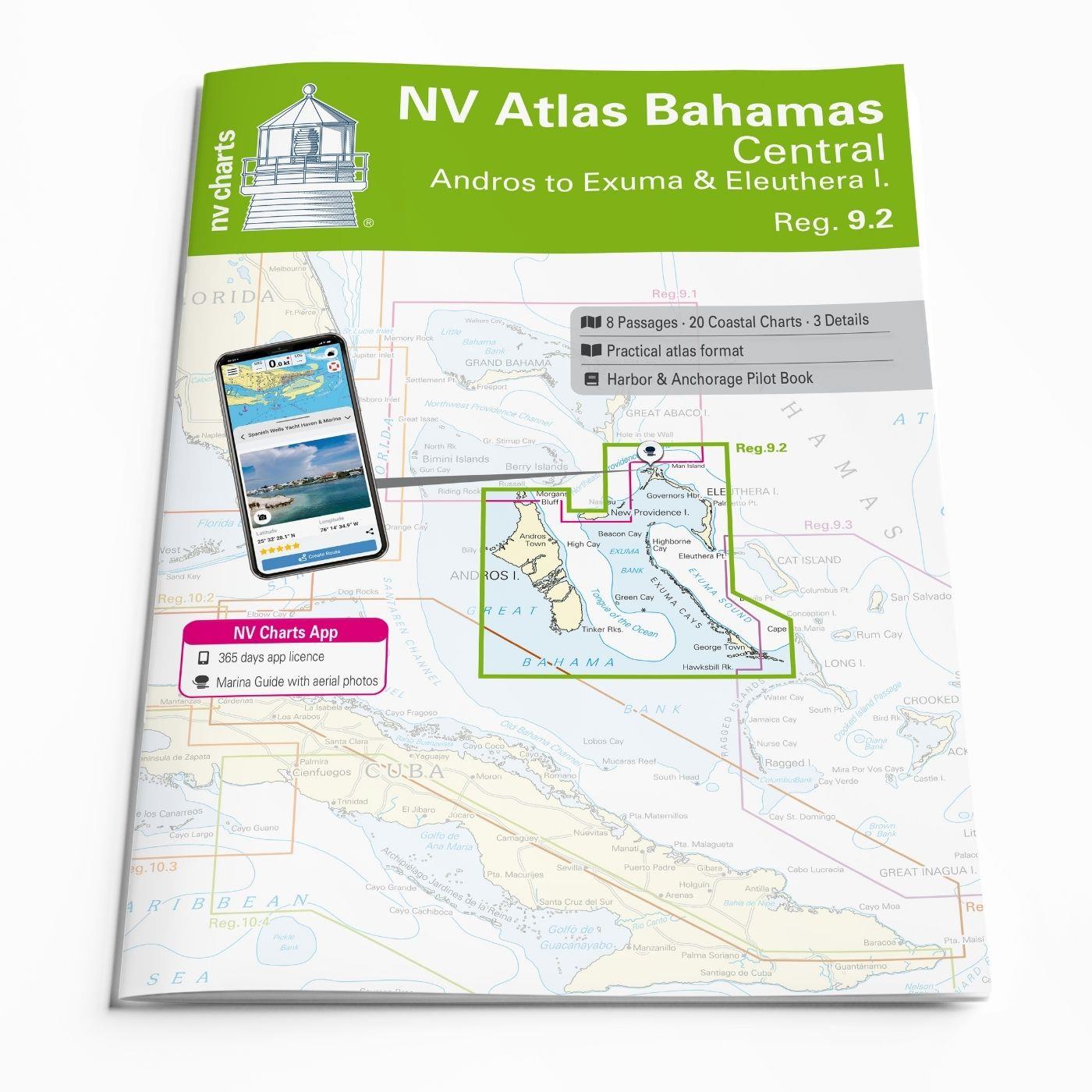 NV Charts Bahamas 9.2 - Central - Andros to Exumas & Eleuthera Islands