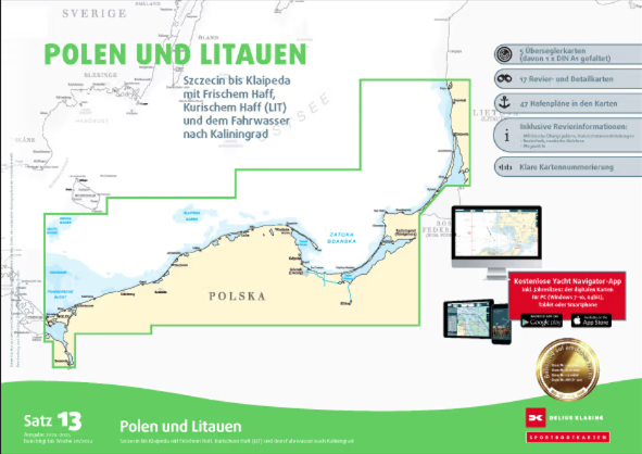 DEKL Sportbootkarten Satz 13: Polen und Litauen