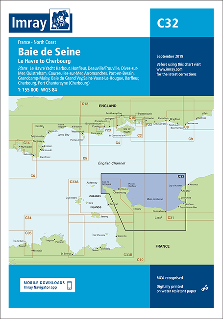 IMRAY CHART C32 Baie de Seine Le Havre to Cherbourg