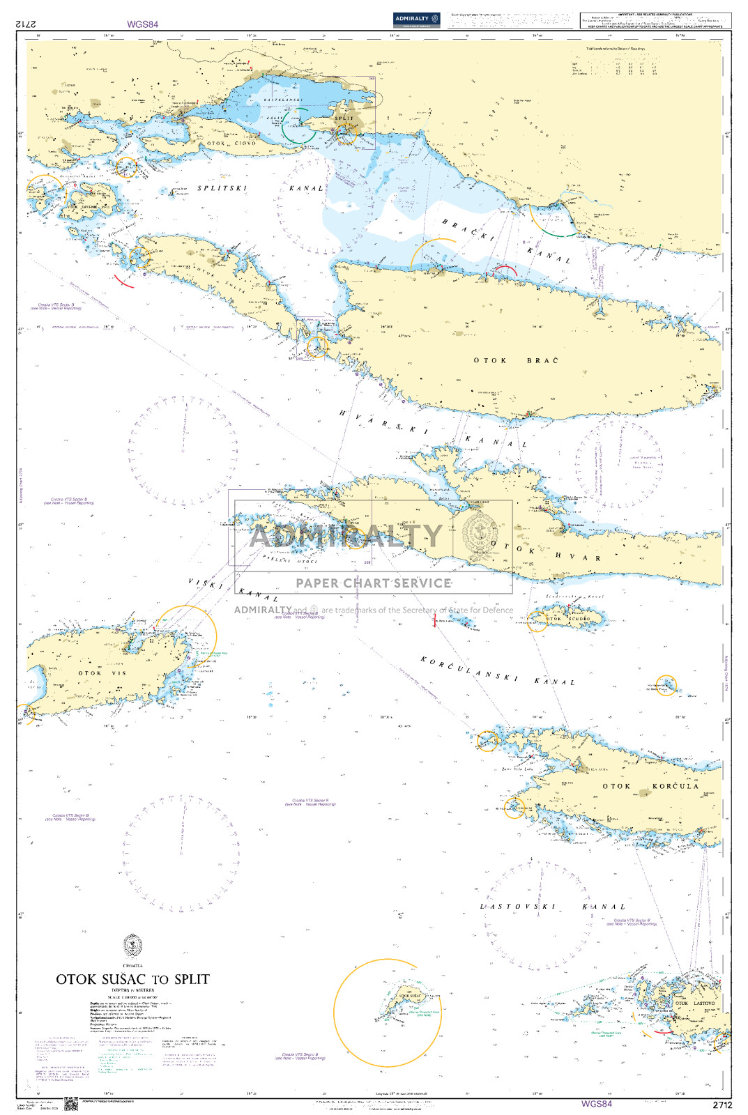 Otok Susac to Split. UKHO2712