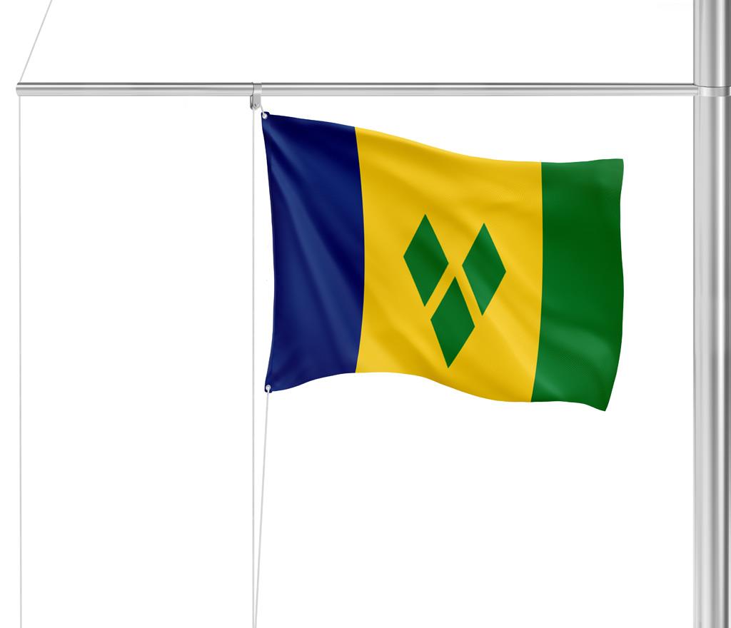 Gastlandflagge St. Vincent & the Grenadines 30x45cm - Glanzpolyester -