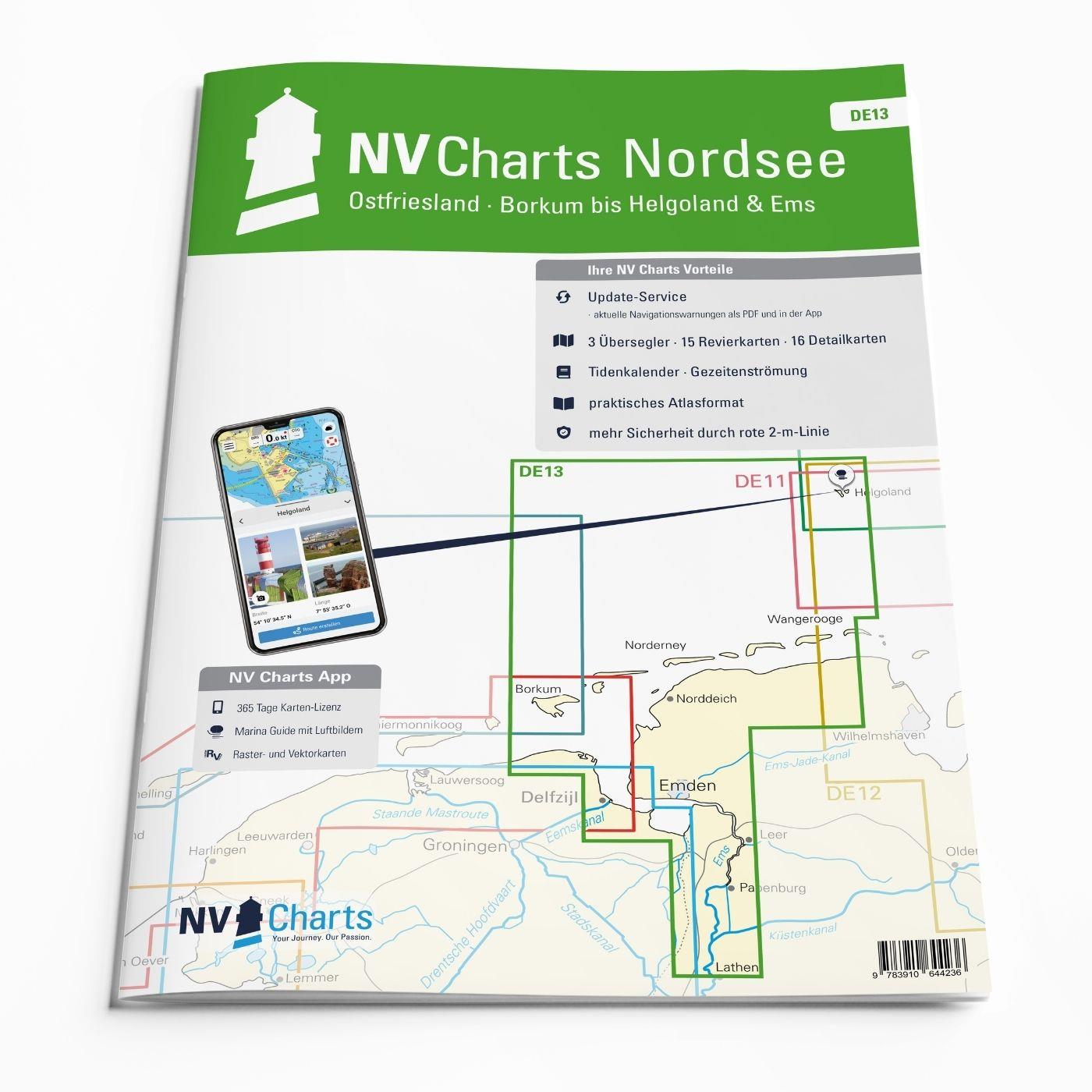 ABO - NV Charts Nordsee DE13 - Ostfriesland, Borkum bis Helgoland & Ems 